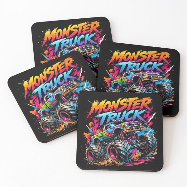 Item preview, Retro 80s Edgy Neon Monster Truck Splash Art designed and sold by Vermanartist.