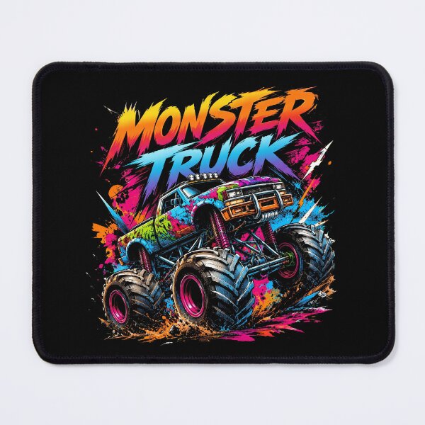 Item preview, Retro 80s Edgy Neon Monster Truck Splash Art designed and sold by Vermanartist.
