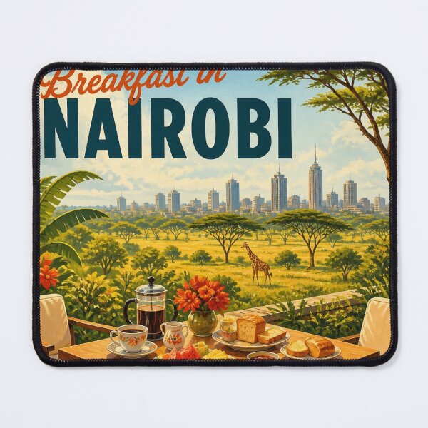 Item preview, Breakfast in Nairobi, Kenya: scenic-Style Travel Poster designed and sold by LSVart.