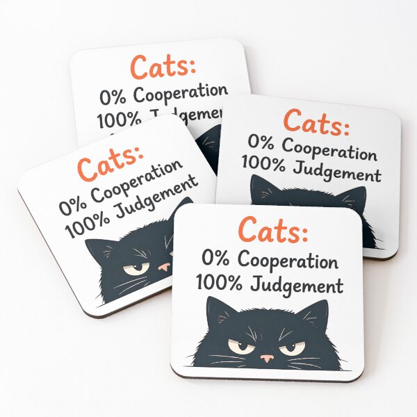 Item preview, Cats: 0% Cooperation, 100% Judgement | Funny Black Cat Meme | Vet Tech & Cat Lover Design designed and sold by valexstrasza.