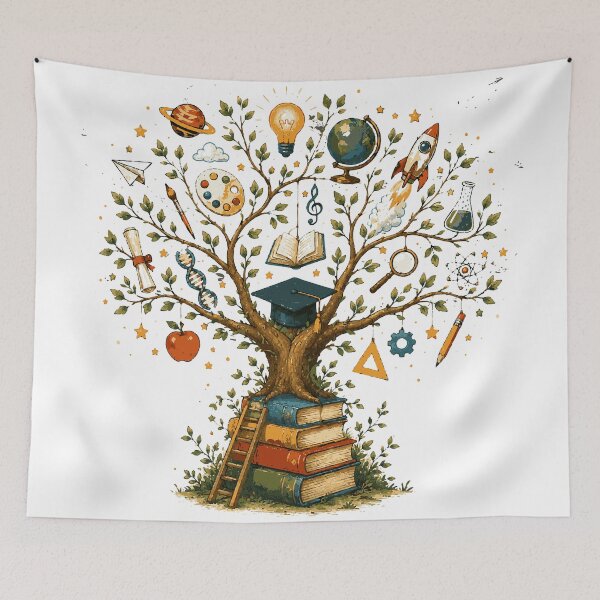 Item preview, Tree of Knowledge T-Shirt & Sticker | Inspirational Learning Illustration | Teacher Gift designed and sold by Sunday.Supply.