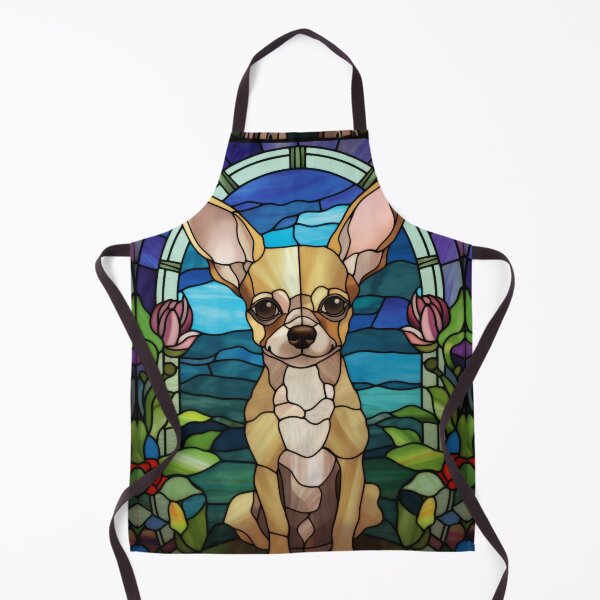 Item preview, Chihuahua Stained Glass Floral Art designed and sold by pinkal.