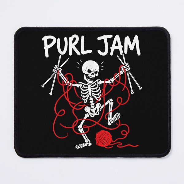Item preview, Purl Jam Knitting Skeleton Yarn Crafter Funny Pearl Jam Pun Graphic designed and sold by DuneHaicna.