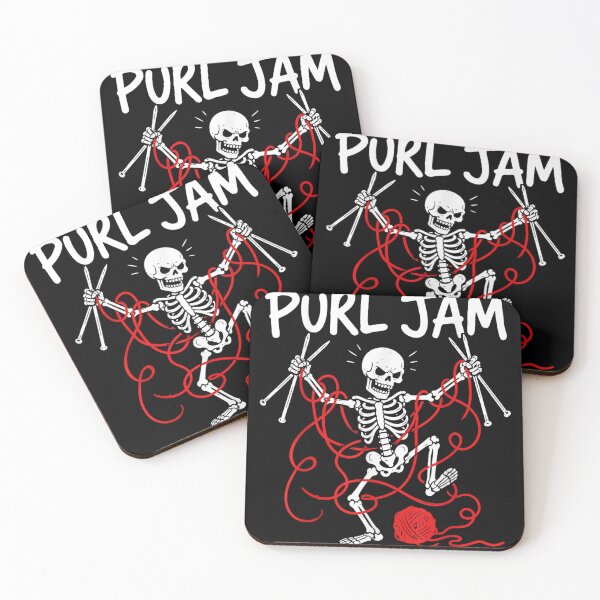 Item preview, Purl Jam Knitting Skeleton Yarn Crafter Funny Pearl Jam Pun Graphic designed and sold by DuneHaicna.
