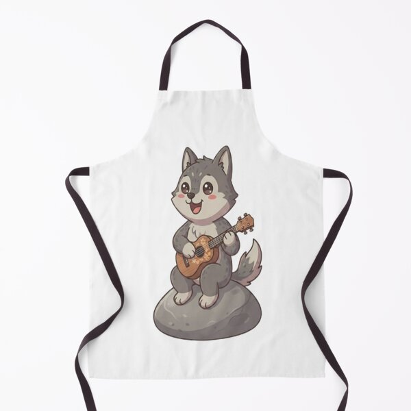 Item preview, Cute Wolf Playing Ukulele Rock designed and sold by Ella_Sketch.