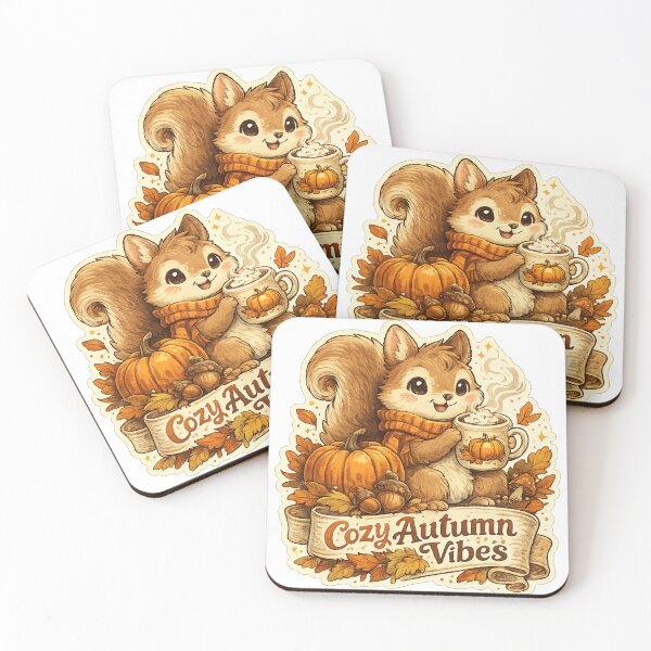 Item preview, Cozy Autumn Vibes Cute Squirrel with Pumpkin Spice Coffee | Fall Aesthetic Vintage designed and sold by Mahmoud Salah.