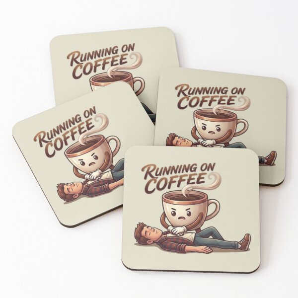 Item preview, Running on Coffee CPR Cute Caffeine Addiction Graphic designed and sold by Northern Glow Art.