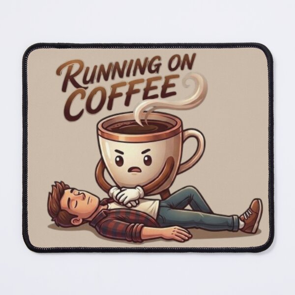 Item preview, Running on Coffee CPR Cute Caffeine Addiction Graphic designed and sold by Northern Glow Art.