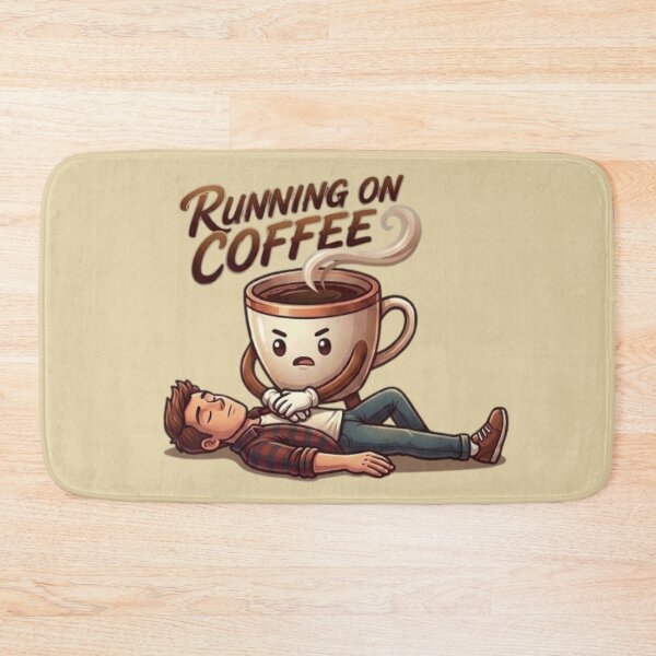 Item preview, Running on Coffee CPR Cute Caffeine Addiction Graphic designed and sold by Northern Glow Art.