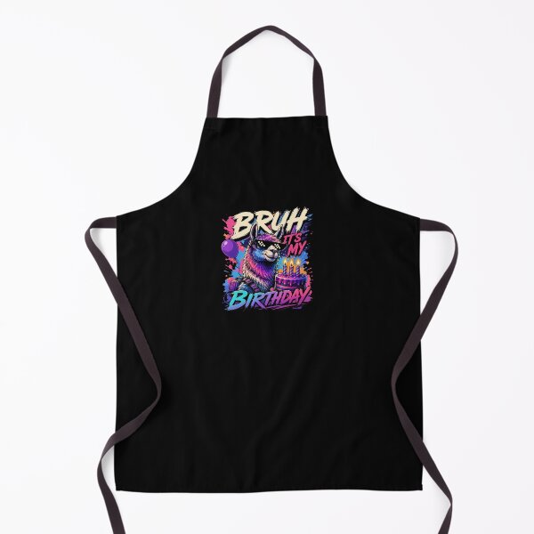 Item preview, Bruh Its My Birthday Funny Retro Neon Llama Gamer designed and sold by Vermanartist.