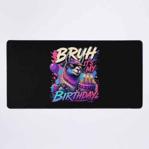 Item preview, Bruh Its My Birthday Funny Retro Neon Llama Gamer designed and sold by Vermanartist.