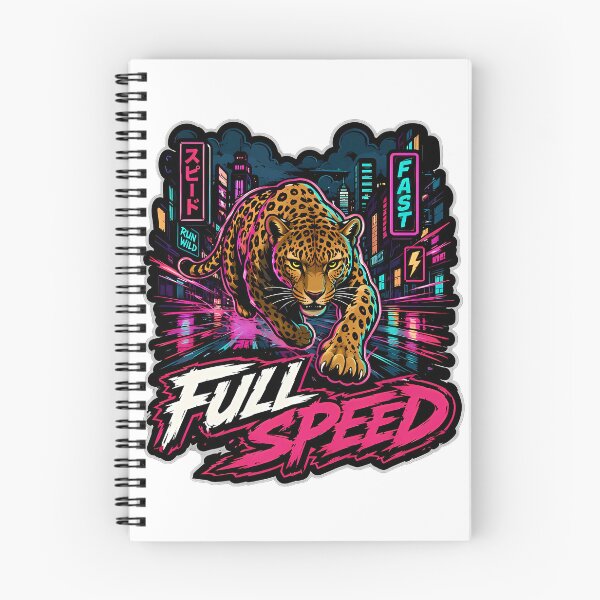 Item preview, FULL SPEED Leopard – Neon Streetwear Cartoon Graphic designed and sold by Aesthicer.