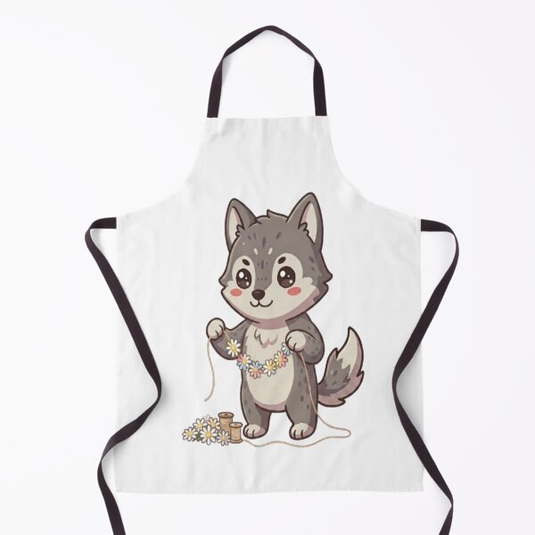 Item preview, Cute Wolf Making Daisy Garland designed and sold by Ella_Sketch.