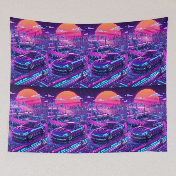 Item preview, Retro Synthwave Neon Marina Exposed Engine Roadster Night Drive Culture designed and sold by RevUpDesign.