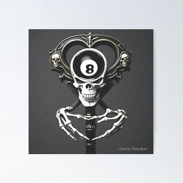 Item preview, Skulls Eight Ball designed and sold by Altar Ego Art.