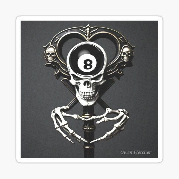 Item preview, Skulls Eight Ball designed and sold by Altar Ego Art.