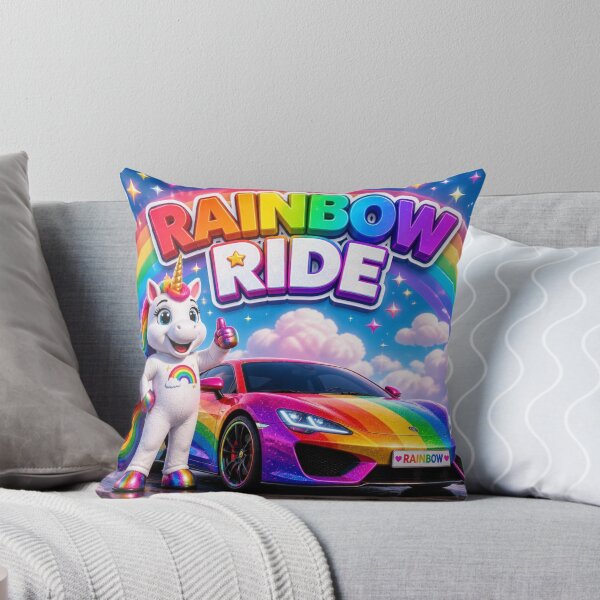 Item preview, Rainbow Ride Kawaii Sports Car Sticker PNG | Cute Original Mascot Graphic | Colorful Retro Racing Streetwear Vinyl Decal designed and sold by Stylestickers55.