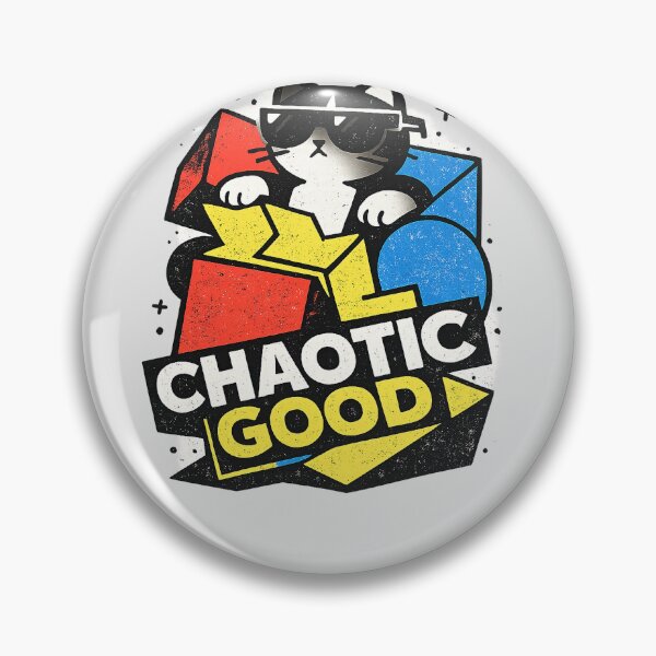 Item preview, Chaotic Good – Cool Cat Neo Brutalist Meme Design designed and sold by Arrow2025.