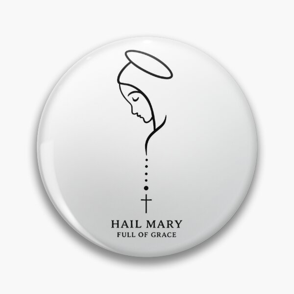 Item preview, Hail Mary Full Of Grace Catholic Virgin Mary Rosary Line Art designed and sold by DuneHaicna.