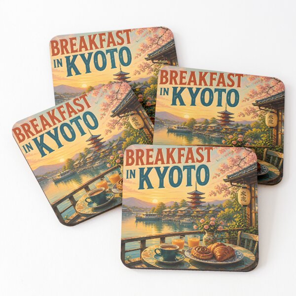 Item preview, Breakfast in Kyoto, Japan: Vintage-Style Painterly Travel Poster designed and sold by LSVart.