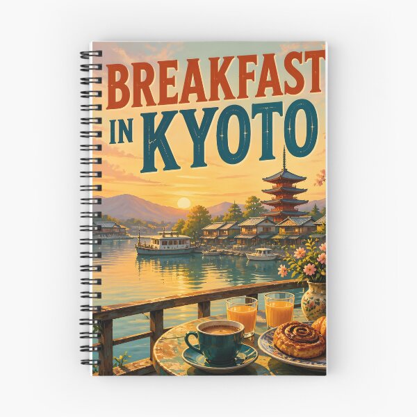 Item preview, Breakfast in Kyoto, Japan: Vintage-Style Painterly Travel Poster designed and sold by LSVart.