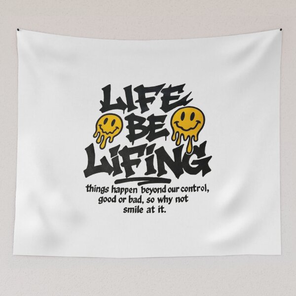 Item preview, Life Be Lifing Melting Smiley Face Graphic | Funny Positive Streetwear Quote designed and sold by Gbriel3.
