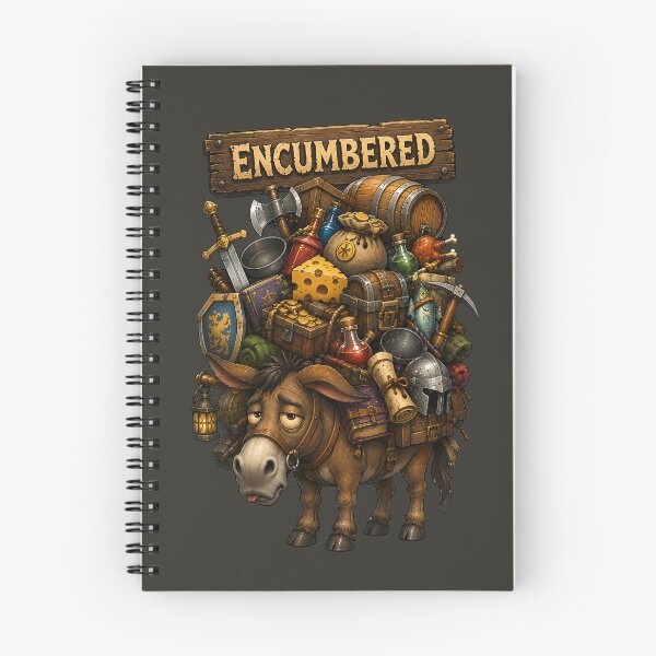 Item preview, Encumbered Pack Mule Funny RPG Loot Adventure Design designed and sold by PXEpic.
