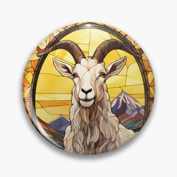 Item preview, Mountain Goat Stained Glass Art designed and sold by pinkal.
