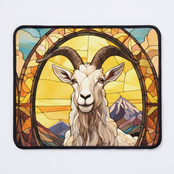 Item preview, Mountain Goat Stained Glass Art designed and sold by pinkal.