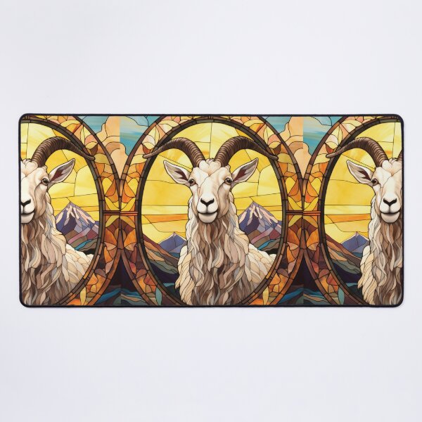 Item preview, Mountain Goat Stained Glass Art designed and sold by pinkal.