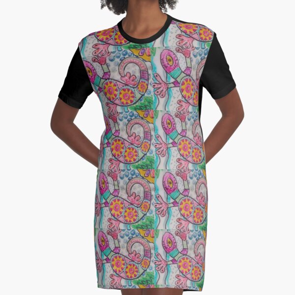 Dessert Gecko Graphic T-Shirt Dress