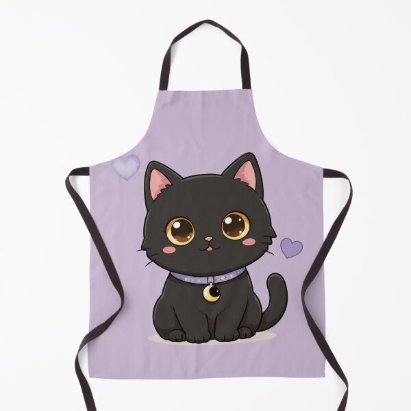 Item preview, Kawaii Black Cat with Moon Collar | Cute Chibi Magical Kitty Illustration designed and sold by Mousy17.