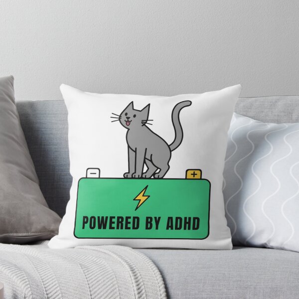 Item preview, Powered By ADHD Cat Pink – Playful Kitty Energy Graphic designed and sold by Charonde.
