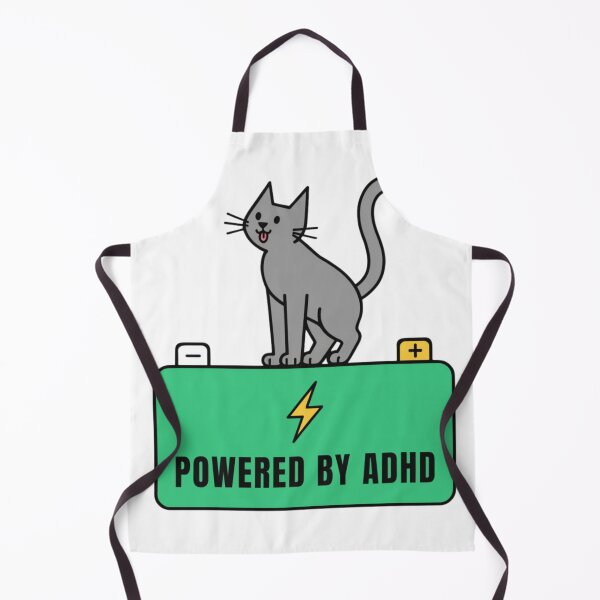 Item preview, Powered By ADHD Cat Pink – Playful Kitty Energy Graphic designed and sold by Charonde.