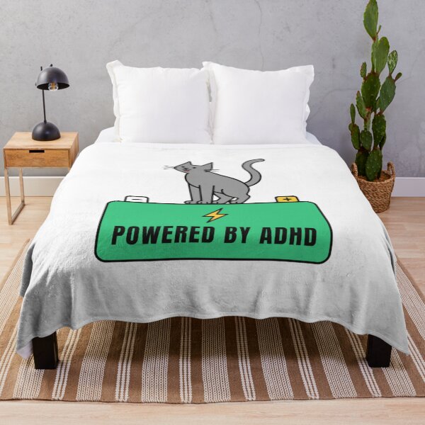 Item preview, Powered By ADHD Cat Pink – Playful Kitty Energy Graphic designed and sold by Charonde.