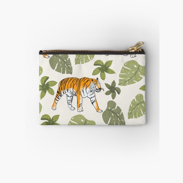 Item preview, Tiger and Tropical Botanical Leaves Off White designed and sold by JasmineGDesigns.