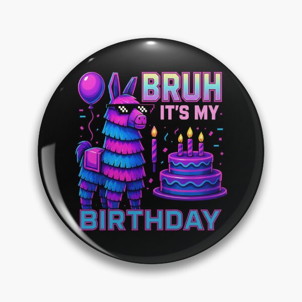 Item preview, Bruh Its My Birthday Funny Neon Llama Pinata Meme designed and sold by Vermanartist.