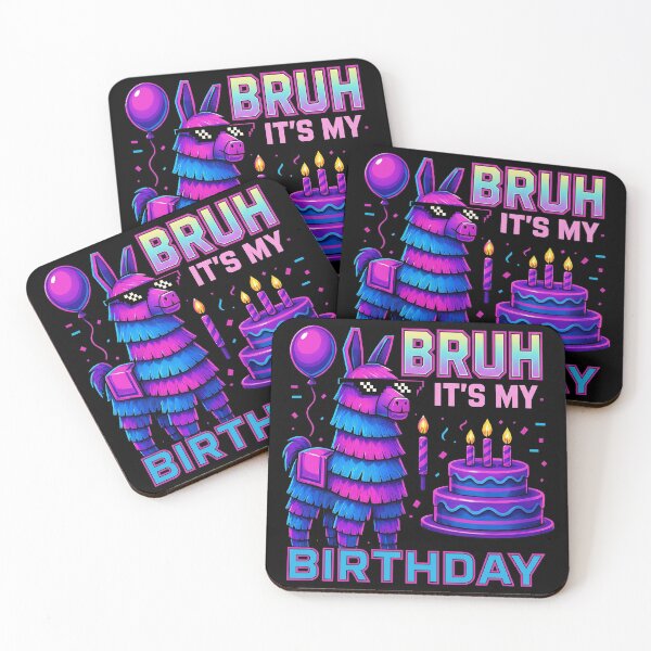 Item preview, Bruh Its My Birthday Funny Neon Llama Pinata Meme designed and sold by Vermanartist.