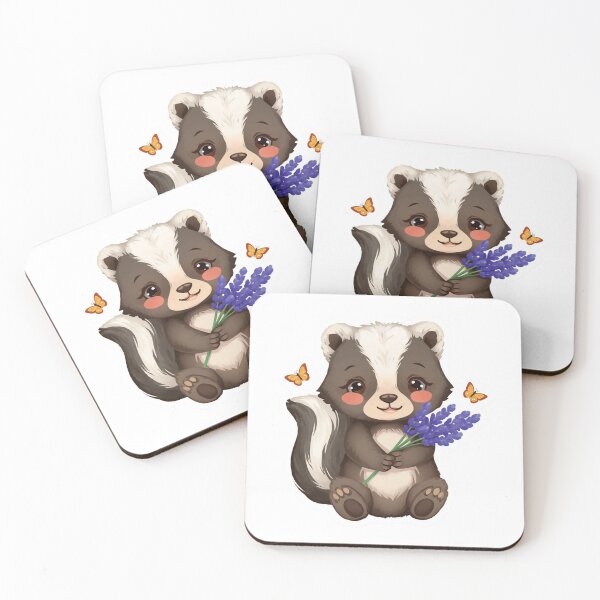 Item preview, Woodland Skunk Sticker | Lavender Flower Forest Animal Illustration | Woodland Wildlife Vinyl Sticker | Cottagecore Nature Art designed and sold by Pandey14.