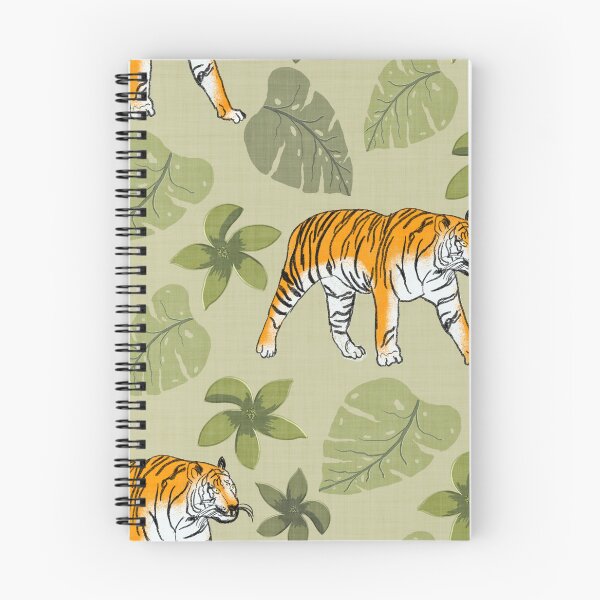 Item preview, Tiger and Tropical Botanical Leaves Sage Green designed and sold by JasmineGDesigns.