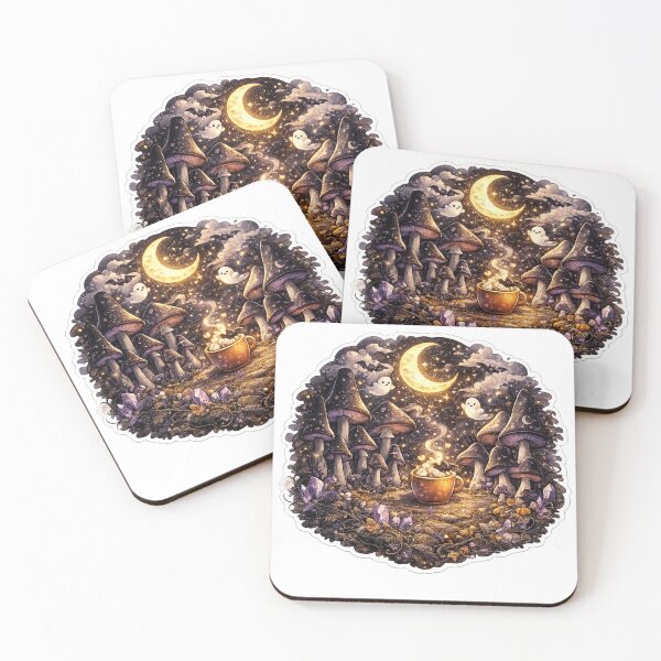 Item preview, Gothic Moonlit Mushroom Grove Sticker  designed and sold by RDcollections.