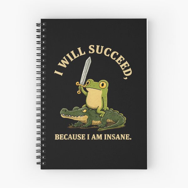 Item preview, Funny Frog Riding Alligator With Sword Motivational Insane Quote Meme Art designed and sold by GalenoHenley.