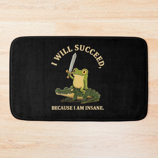 Item preview, Funny Frog Riding Alligator With Sword Motivational Insane Quote Meme Art designed and sold by GalenoHenley.