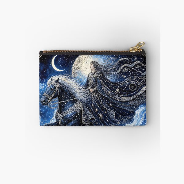 Item preview, Nótt, The Frost-Maned Rider | Norse Goddess of Night Wall Art designed and sold by Stoneflower-Art.