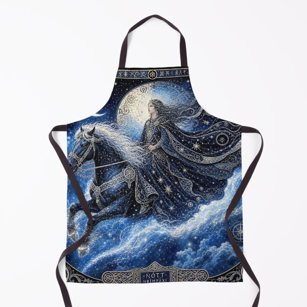 Item preview, Nótt, The Frost-Maned Rider | Norse Goddess of Night Wall Art designed and sold by Stoneflower-Art.