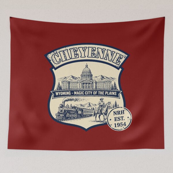 Item preview, Retro Cheyenne Wyoming Magic City License Plate designed and sold by Normandy Road Heritage.