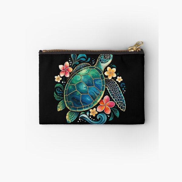 Item preview, Colorful Sea Turtle with Tropical Flowers designed and sold by mraihan.