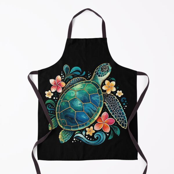 Item preview, Colorful Sea Turtle with Tropical Flowers designed and sold by mraihan.