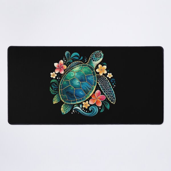 Item preview, Colorful Sea Turtle with Tropical Flowers designed and sold by mraihan.