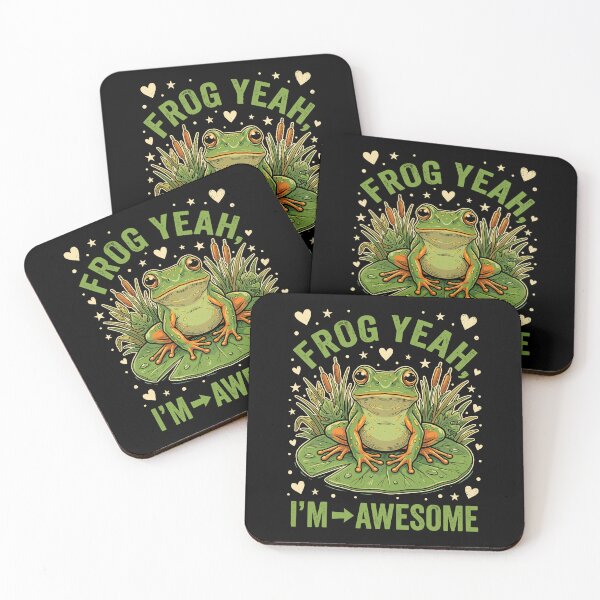 Item preview, Frog Yeah, I'm Awesome Amphibian Lover Wildlife Humor Pun designed and sold by Doodleoub.
